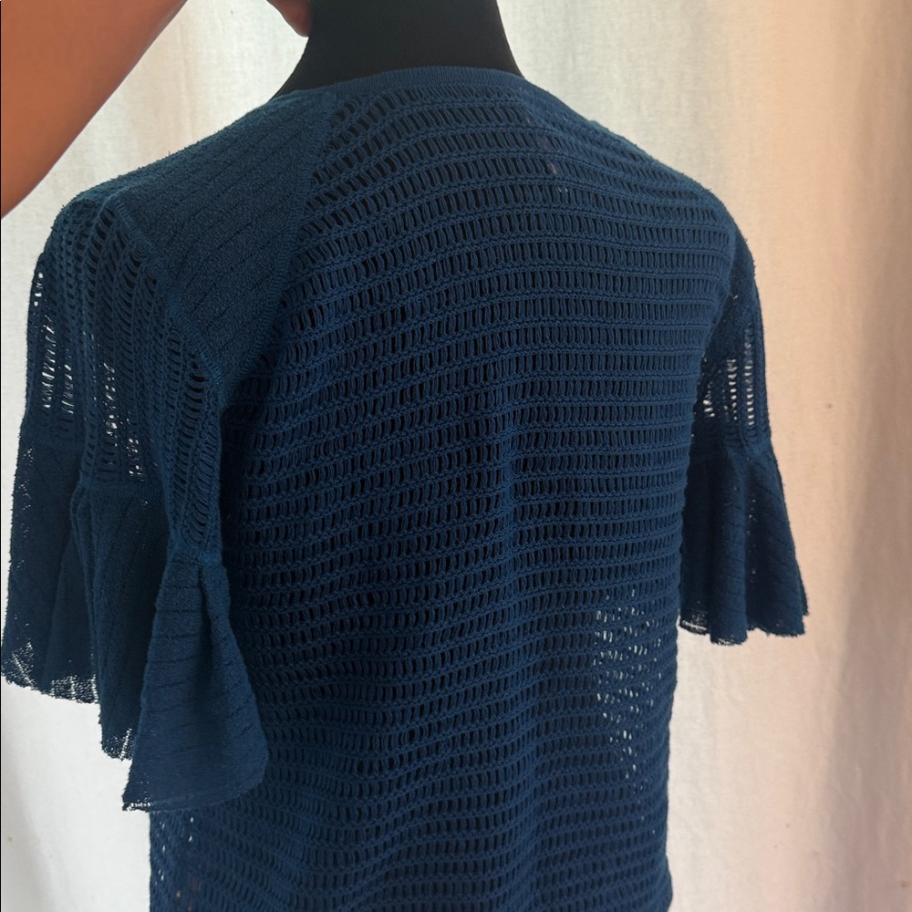 Free People Vibrant Blue Knit Blouse - Picture 3 of 8